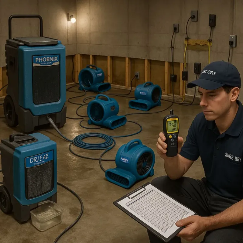 Structural Drying and Dehumidification process in Bolivia, NC